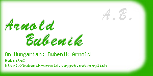 arnold bubenik business card